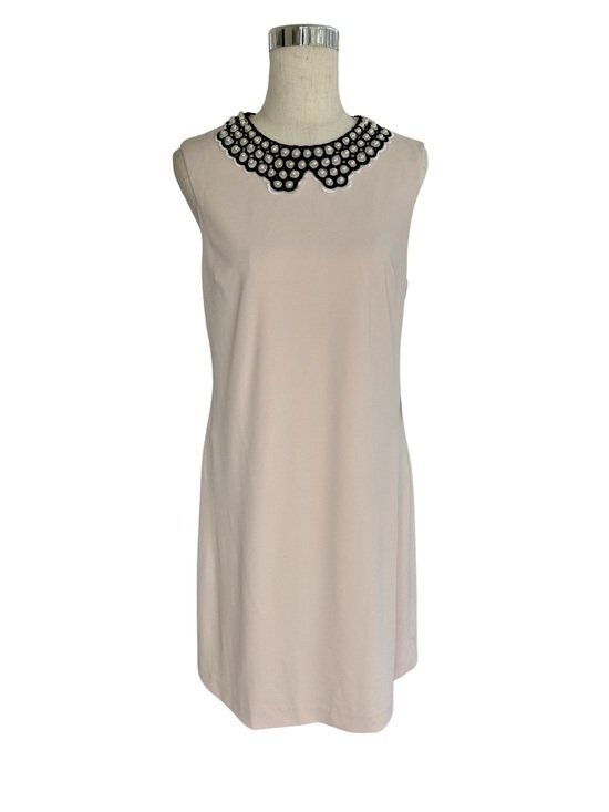 Accessories - Elegant Betsy Johnson Sleeveless Pink Dress with Beaded Collar —New